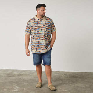 North Latitude / North Latitude Denim All over printed pique polo Polo SS 0730 SAND