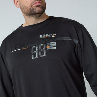 North Latitude / North Latitude Denim HEAVY T-SHIRT WITH PRINT LS T-shirt LS 0099 Black