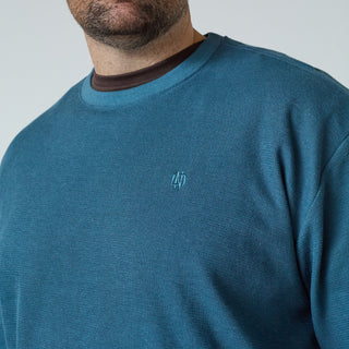North Latitude / North Latitude Denim Light sweat with structure T-shirt LS 0575 Petrol Blue