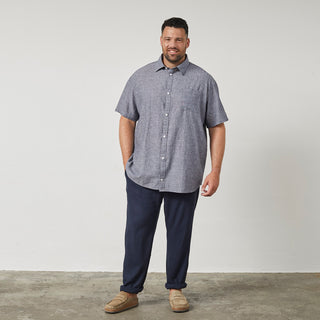 North Latitude / North Latitude Denim North Latitude melange linen shirt Shirt SS 0580 Navy Blue