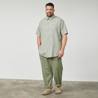 North Latitude / North Latitude Denim North Latitude melange linen shirt Shirt SS 0660 Olive Green