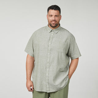 North Latitude / North Latitude Denim North Latitude melange linen shirt Shirt SS 0660 Olive Green