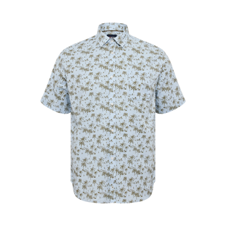 North Latitude / North Latitude Denim NORTH printed linen cotton shirt Shirt SS 0520 Light Blue
