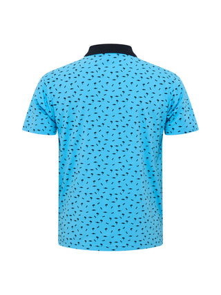 North Latitude / North Latitude Denim NORTH printed pique polo Polo SS 0530 Turquoise