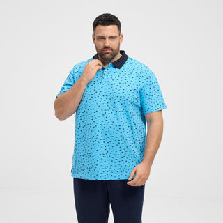 North Latitude / North Latitude Denim NORTH printed pique polo Polo SS 0530 Turquoise