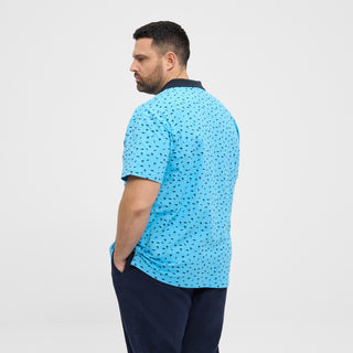 North Latitude / North Latitude Denim NORTH printed pique polo Polo SS 0530 Turquoise