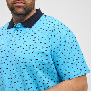 North Latitude / North Latitude Denim NORTH printed pique polo Polo SS 0530 Turquoise