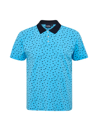 North Latitude / North Latitude Denim NORTH printed pique polo Polo SS 0530 Turquoise