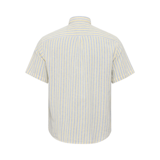 North Latitude / North Latitude Denim NORTH striped linen cotton shirt Shirt SS 0400 Yellow