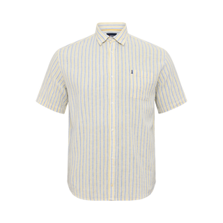 North Latitude / North Latitude Denim NORTH striped linen cotton shirt Shirt SS 0400 Yellow