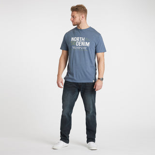 North Latitude / North Latitude Denim North 56Denim Printed T-shirt T-shirt 0555 Blue Melange