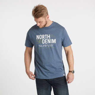 North Latitude / North Latitude Denim North 56Denim Printed T-shirt T-shirt 0555 Blue Melange