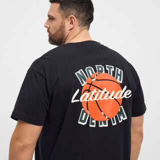 North Latitude / North Latitude Denim North latitude Denim back printed tee T-shirt 0099 Black