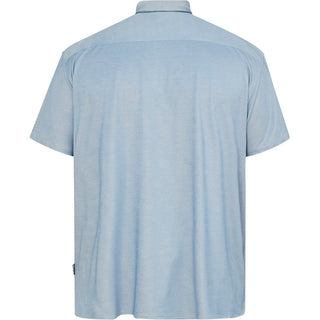 North Latitude / North Latitude Denim Pique Shirt Melange SS Shirt SS 0540 Mid Blue