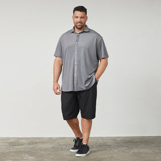 North Latitude / North Latitude Denim Pique Shirt Melange SS Shirt SS 0580 Navy Blue