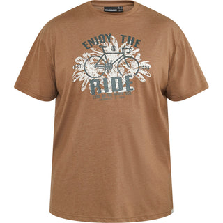 North Latitude / North Latitude Denim Printed t-shirt T-shirt 0720 Camel